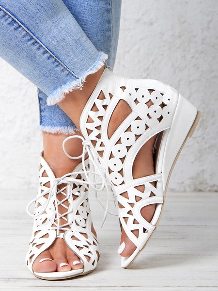 Resort Cutout Lace Up Sandal Boots