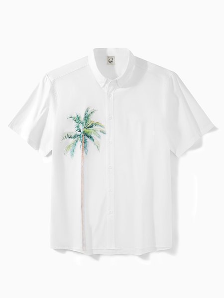 

Hardaddy® Cotton Palm Tree Oxford Shirt, White, Men Shirts