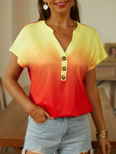 

Loose Casual Plain V Neck Shirt, Purple, Shirts & Blouses