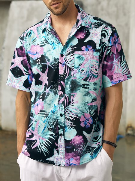 

Hardaddy® Cotton Marine Life Oxford Shirt, Black, Men Shirts
