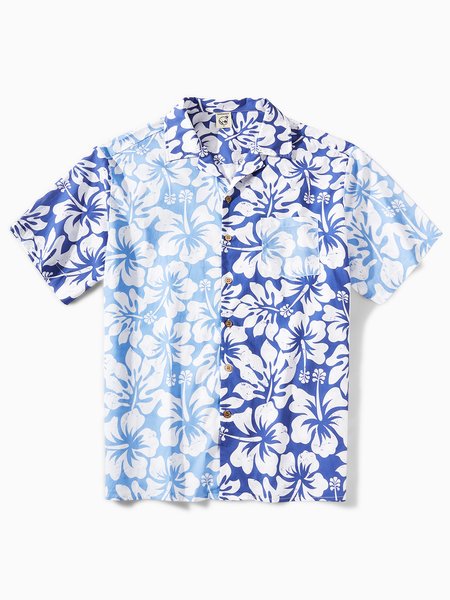 

Hardaddy® Cotton Hibiscus Aloha Shirt, Blue, Men Shirts