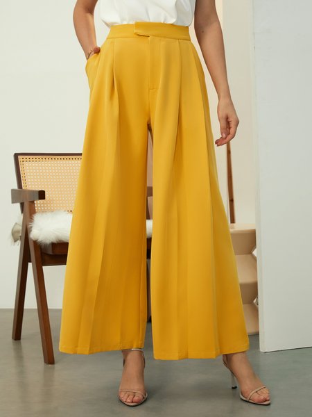 

Regular Fit Plain Urban Fashion Pants, Yellow, Pants