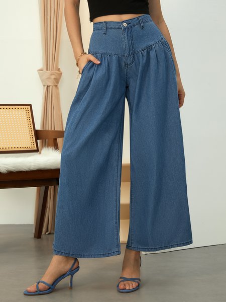 

Denim Urban Loose Plain Jeans, Denim blue, Jeans