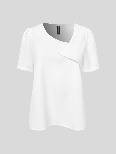 

Casual Asymmetrical Plain Shirt, Black, Shirts & Blouses