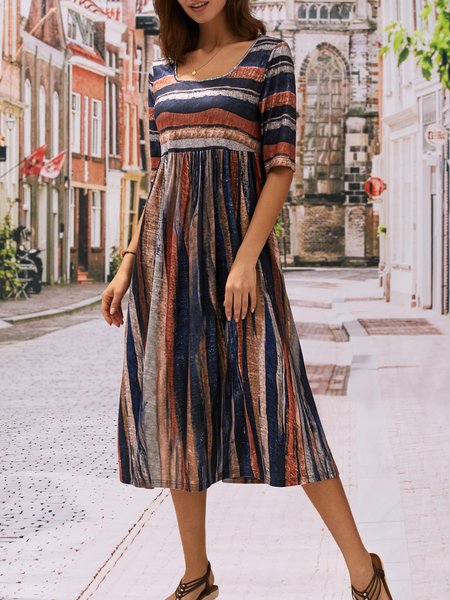 

Color Block Casual Dress, Khaki, Dresses