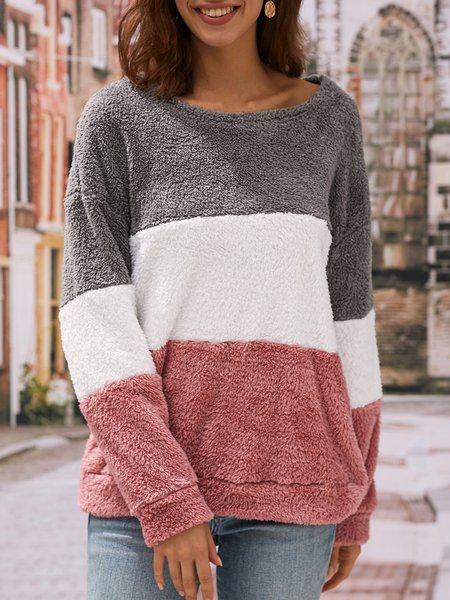 

Plain Crew Neck Casual Loose Sweatshirt, Multicolor, Sweatshirts & Hoodies