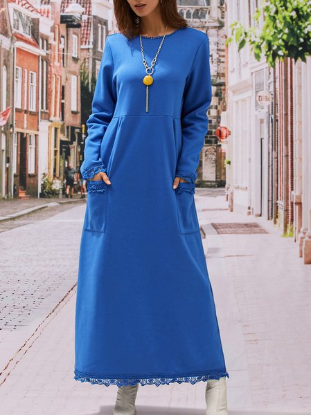 

Cotton Casual Knitting Dress, Black, Dresses
