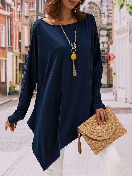 

Long Sleeve Casual T-shirt, Purple, T-Shirts