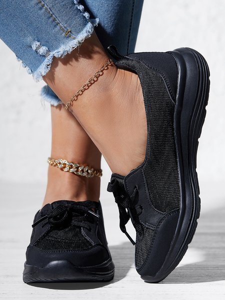 

Breathable Comfy Slip On Walking Shoes, Black, Sneakers