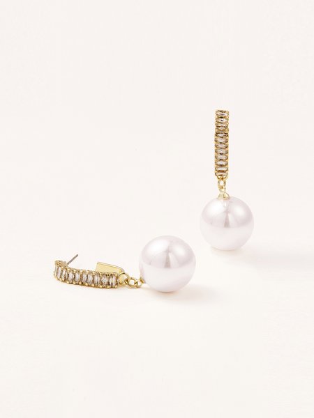 

Elegant Earrings, White, Earrings