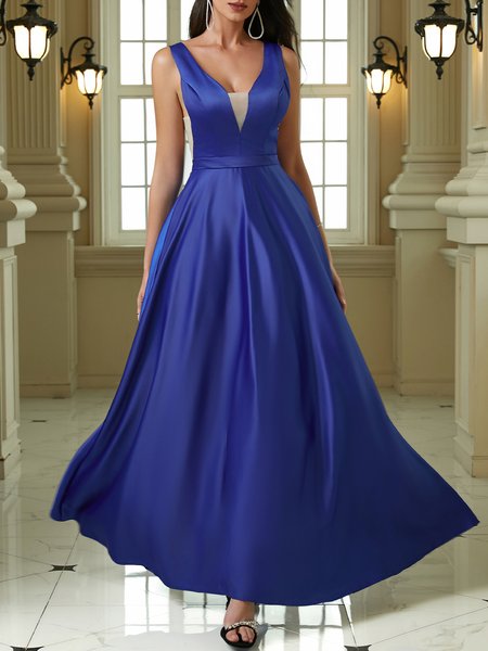 

Regular Fit Elegant Party Dress, Navyblue, Maxi Dresses