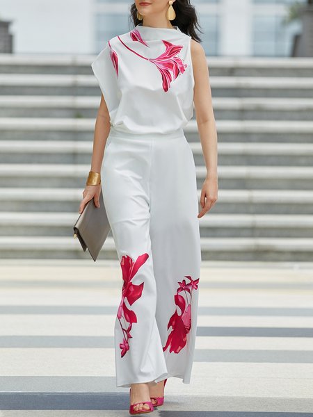 

Regular Fit Urban Floral Two-Piece Set, White, Two-piece Set