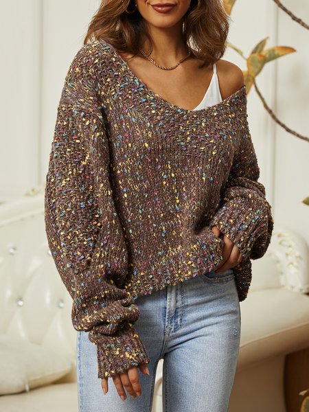 

Casual Crew Neck Regular Fit Sweater, Brown, Sweaters