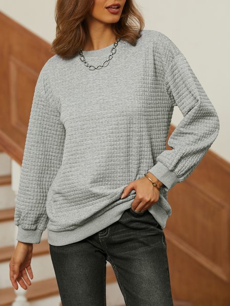 

Crew Neck Loose Casual Sweatshirt, Red, Sweatshirts & Hoodies