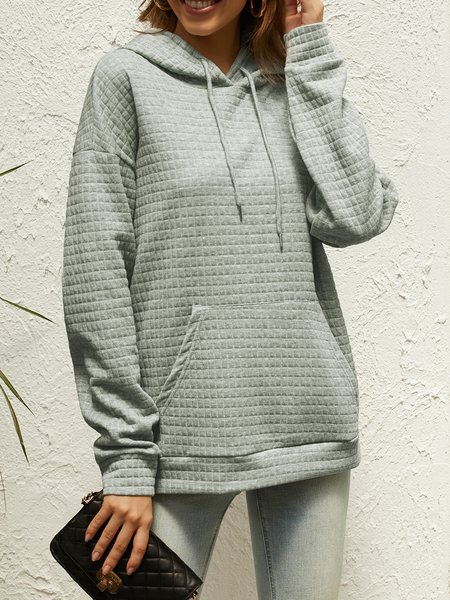 

Plain Casual Hoodie Sweatshirt, White, Sweatshirts & Hoodies