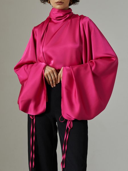 

Elegant Halter Shirt, Rose red, Blouses and Shirts