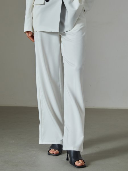

Color Block Loose Casual Fashion Pants, White, Pants