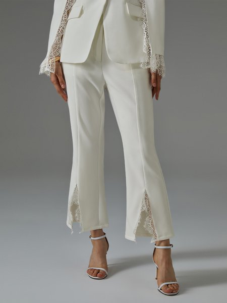 

Lace Edge Lace Elegant Fashion Pants, White, Pants