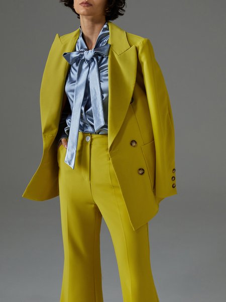 

Plain Casual Blazer, Yellow, Blazers