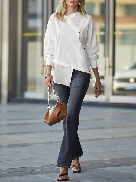 

Urban Others Plain Regular Fit Blouse, White, Blouses and Shirts