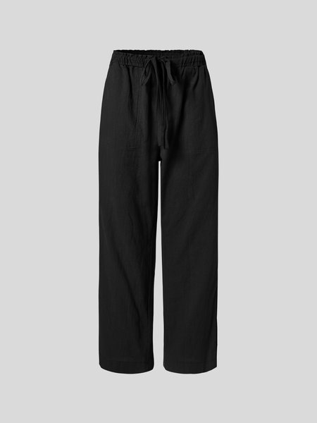

Casual Plain Loose Pants, Black, Pants