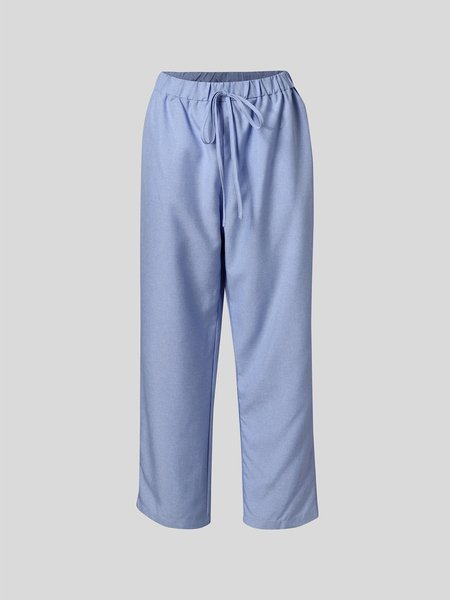 

Plain Linen Cotton And Linen Pants, Blue, Pants