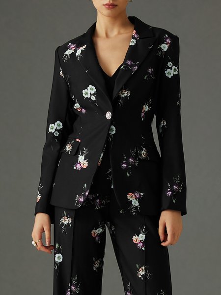 

Lapel Collar Elegant Regular Fit Blazer, Black, Blazers