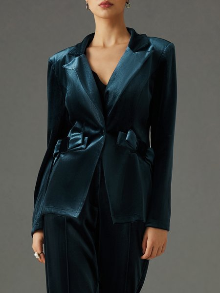 

Regular Fit Urban Lapel Collar Plain Blazer, Blue, Blazers