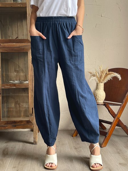 

Plain Casual Casual Pants, Light blue, Pants