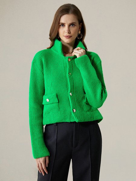 

Urban Regular Fit Long Sleeve Plain Shawl Collar Cardigan, Green, Cardigans