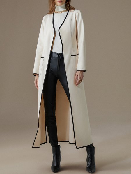 

Loose Simple Long Sleeve Overcoat, As picture, Coats