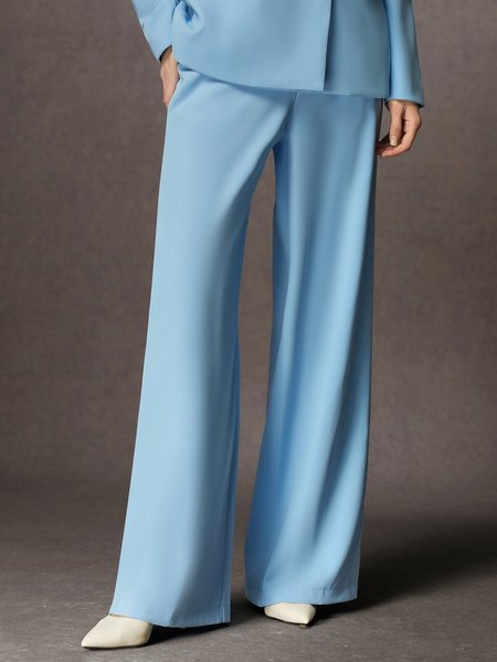 

Urban Plain Regular Fit Fashion Wide Leg Pants, Blue, Pants