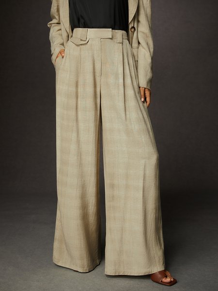 

Casual Linen Wide Leg Pants, As picture, Pants