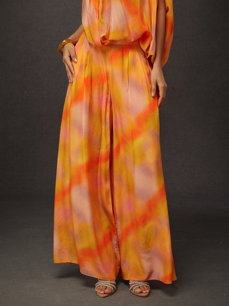 

Vacation Ombre Wide Leg Fashion Pants, As picture, Pants