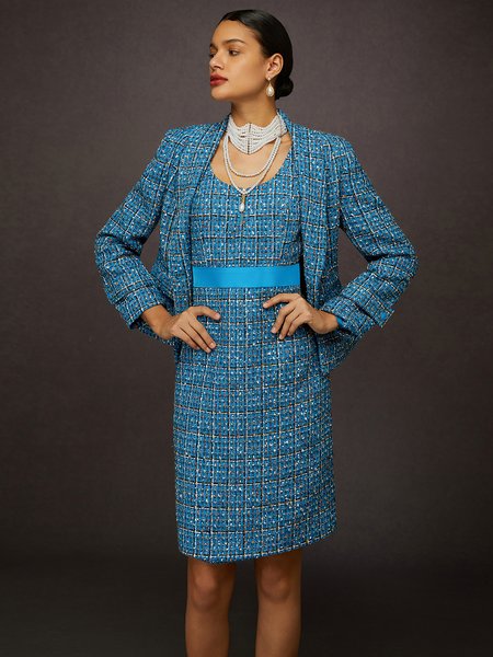 Elegant Plain Shawl Collar Jacket