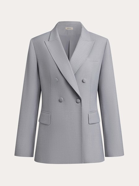 Lapel Collar Plain Urban Regular Fit Blazer