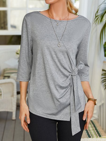 

Plain Simple Crew Neck Top, Black, Tops