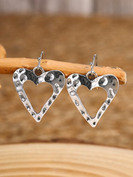 

JFN Vintage Alloy Heart Earrings, As picture, Earrings