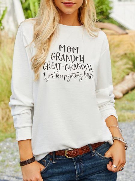 

JFN Loose Crew Neck Text Letter Long Sleeve White Sweatshirt, Sweatshirts & Hoodies