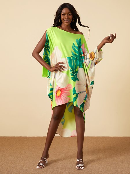 

Floral Vacation Off The Shoulder Dress, Green, Dresses