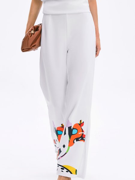 

Abstract Simple Pants, White, Pants