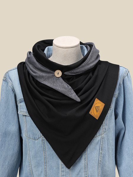 

casual knitted scarf and shawl, Black, Women Scarves & Shawls