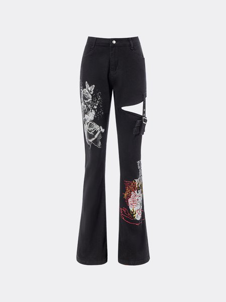 

Statement Denim Butterfly Jeans, Black, Jeans