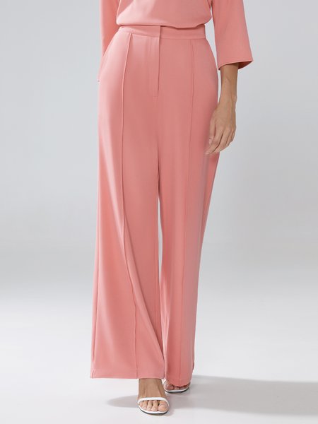 

Daily Plain Simple Fashion Wide leg Pants, Pink, Pants