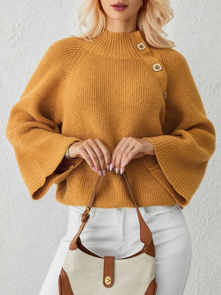 

Regular Fit Solid Long sleeve Sweater, Mustard, Sweaters