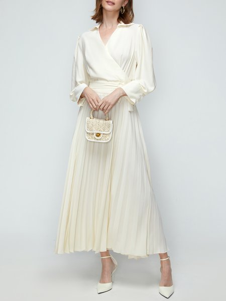 

Elegant Plain Regular Fit Dress, Apricot, Dresses