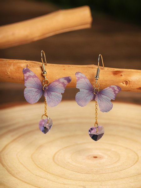 

JFN Retro Style Simulation Love Gemstone Earrings, Golden, Earrings