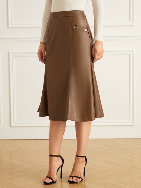 

Plain Elegant Mermaid Skirt, Coffee, Skirts