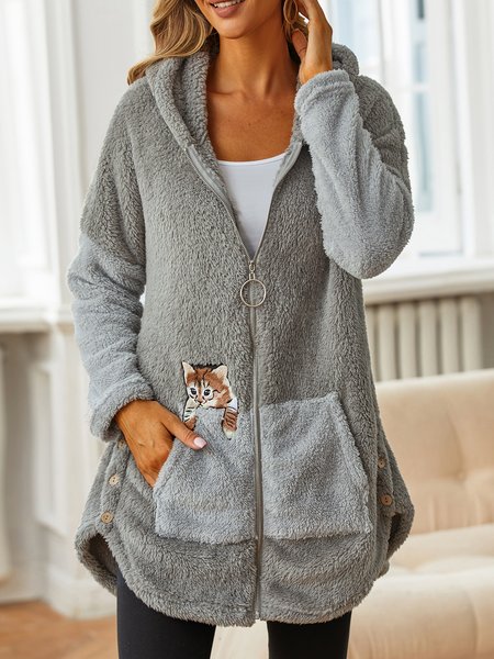 

Color Block Regular Fit Casual Other Coat, Blue, Outerwear