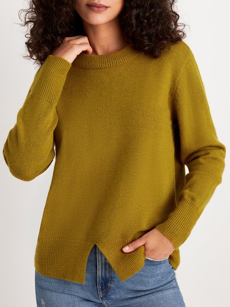 

Green Daily Long sleeve Plain Simple Regular Fit Sweater, Sweaters